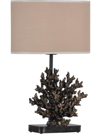 Modern Dizayn Mercan Abajur Gold Bej