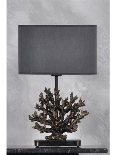 Modern Dizayn Mercan Abajur Gold Gri