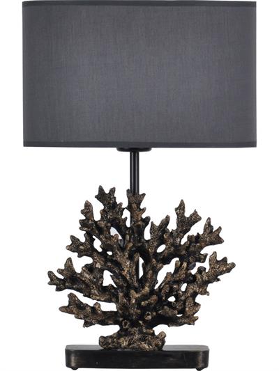 Modern Dizayn Mercan Abajur Gold Gri