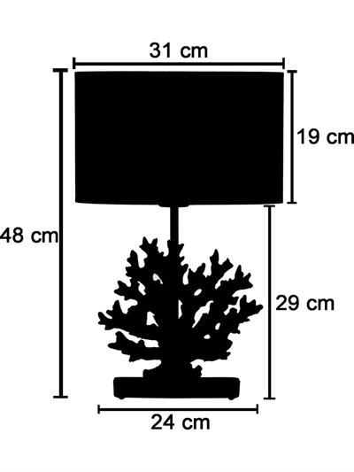 Modern Dizayn Mercan Abajur Gold Siyah