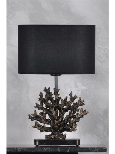 Modern Dizayn Mercan Abajur Gold Siyah