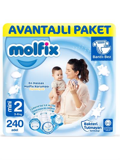 Molfix Bebek Bezi 2 Beden Mini Avantajlı Paket 240 Adet