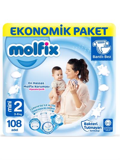 Molfix Bebek Bezi 2 Beden Mini Ekonomik Paket 108 Adet