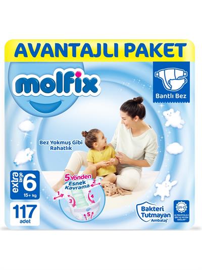 Molfix Bebek Bezi 6 Beden Ekstra Large Avantajlı Paket 117LI
