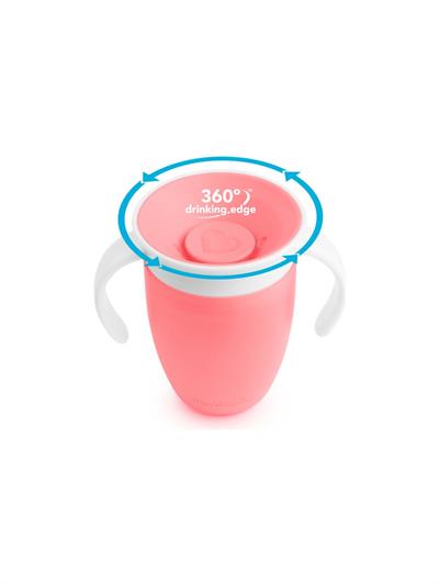 Munchkin Mucize 360° Alıştırma Bardağı 6AY+, 207ML, Pembe