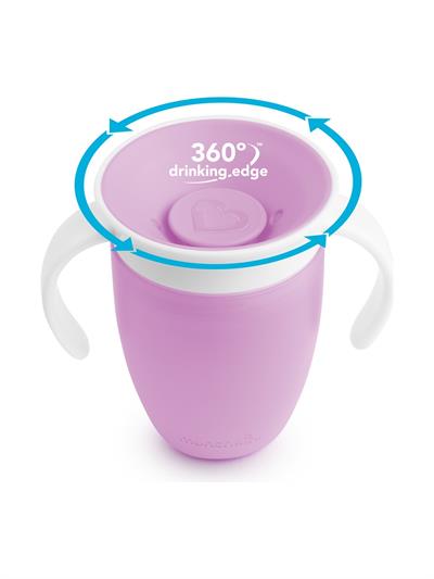 Munchkin Mucize 360° Alıştırma Bardağı, 6AY+, 207ML, Mor