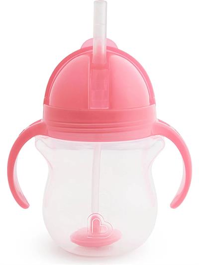 Munchkin Tıklama Kilitli Uçlu Pipetli Alıştırma Bardağı, 6AY+, 207ML, Pembe