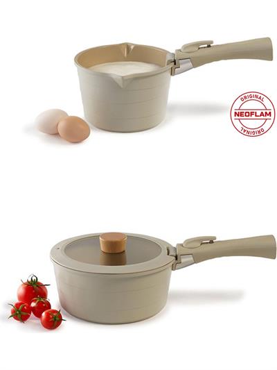 Neoflam Midas Bej 11 Parça Ayrılabilen Saplı Iç Içe Geçebilen Indüksiyonlu Tencere Tava Seti