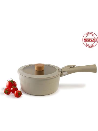 Neoflam Midas Bej 9 Parça Ayrılabilen Saplı Iç Içe Geçebilen Indüksiyonlu Tencere Tava Seti