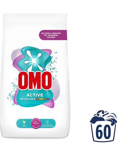 Omo Active Beyazlar ve Renkliler Toz Deterjanı 9 KG