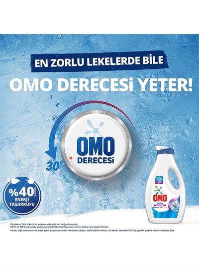 Omo Sıvı Active Cold Power Beyazlar ve Renkliler İçin Çamaşır Deterjanı 1690 ml