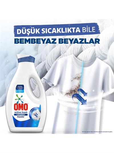 Omo Sıvı Active Fresh Cold Power Beyazlar İçin Çamaşır Deterjanı 1690 ml