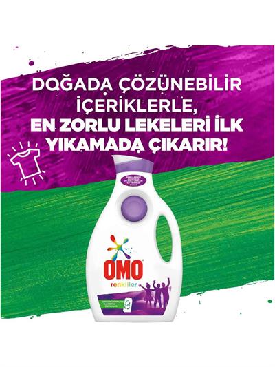 Omo Sıvı Çamaşır Deterjanı Renkliler İçin 1950 ML 30 Yıkama