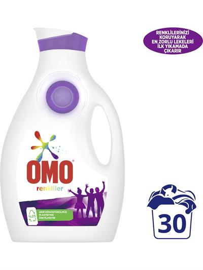 Omo Sıvı Çamaşır Deterjanı Renkliler İçin 1950 ML 30 Yıkama