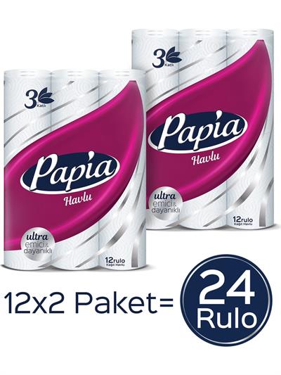 Papia Kağıt Havlu Jumbo Paket 24 Rulo