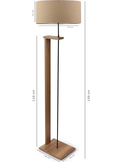 Pi Ahşap Gövdeli Lambader / Mdf