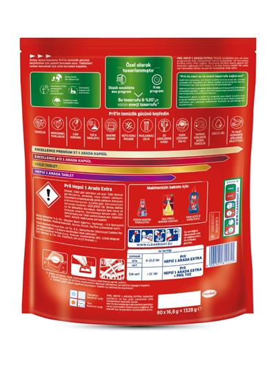 Pril Hepsi 1 Arada Extra Bulaşık Makinesi Tableti 80 Adet