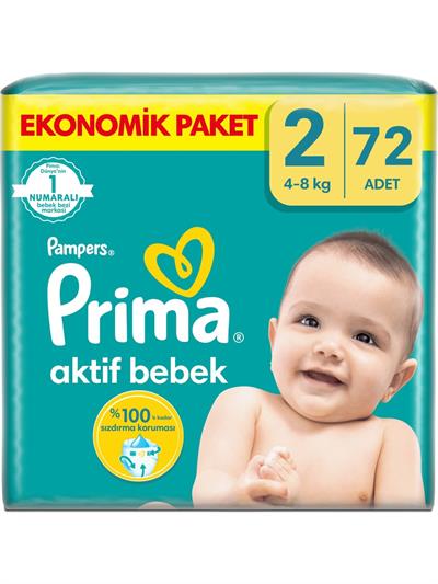 Prima Bebek Bezi Aktif Bebek 2 Beden 72 Adet Fırsat Paketi