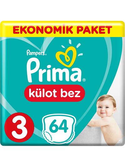 Prima Külot Bebek Bezi 3 Beden 64 Adet Midi Ekonomik Paket