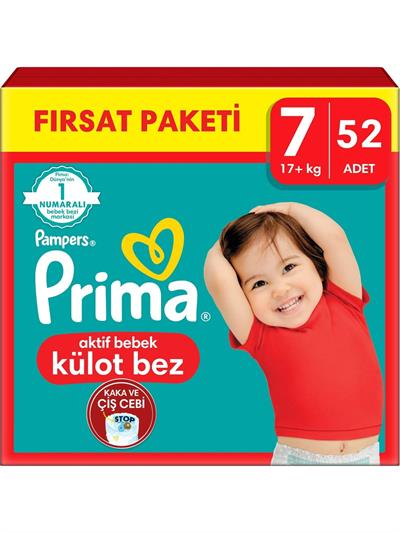 Prima Pampers Prima Külot Bez 7 beden 52li Fırsat Paketi