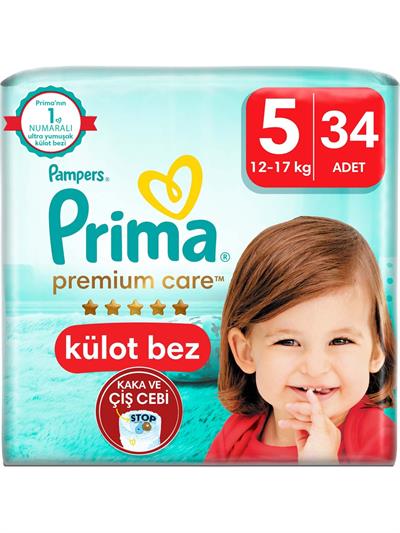 Prima Premium Care Külot Bebek Bezi 5 Numara 34 Adet Junior İkiz Paket