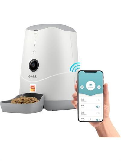 S-link Sl-20 Kameralı Akıllı Otomatik Mama Kabı Kedi Köpek Pet Besleyici Yem Kabı, Smart Feeder