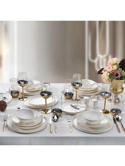 Schafer Adel Gold 56 Parça Bone Porselen Yemek Takımı