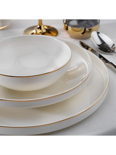 Schafer Adel Gold 56 Parça Bone Porselen Yemek Takımı