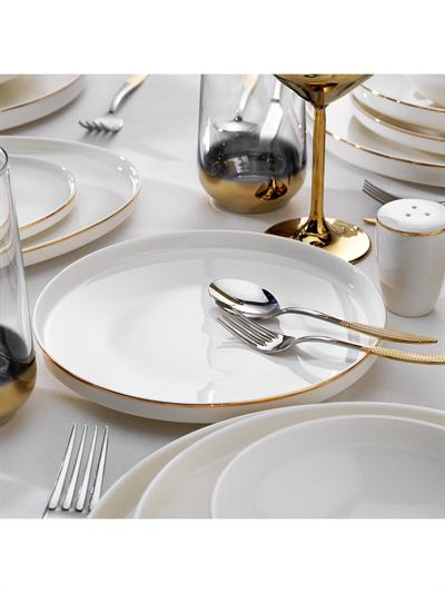 Schafer Adel Gold 56 Parça Bone Porselen Yemek Takımı