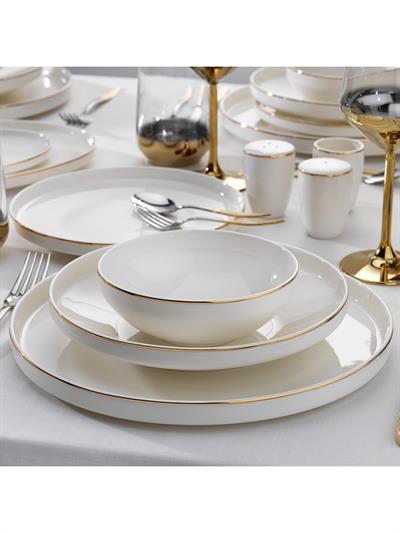 Schafer Adel Gold 56 Parça Bone Porselen Yemek Takımı