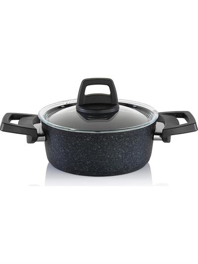 Schafer Dark Storm Yanmaz Yapışmaz Tencere Seti 12 Parça- Siyah