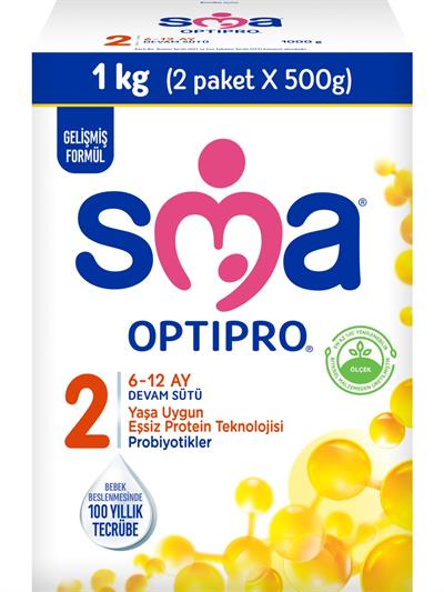 Sma Optipro Probiyotikli 2 1 kg (500 gr x 2 Paket) 6-12 Ay Devam Sütü