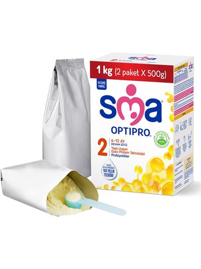 Sma Optipro Probiyotikli 2 1 kg (500 gr x 2 Paket) 6-12 Ay Devam Sütü