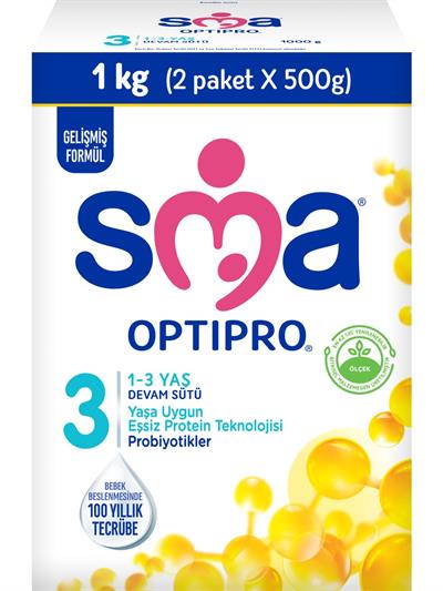 Sma Optipro Probiyotikli 3 1 kg (500 gr x 2 Paket) 1-3 Yaş Devam Sütü