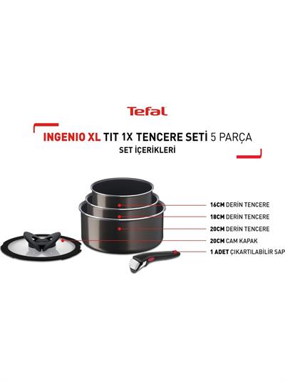 Tefal L15095 Ingenio Titanyum 1X XL Tencere Seti 5 Parça