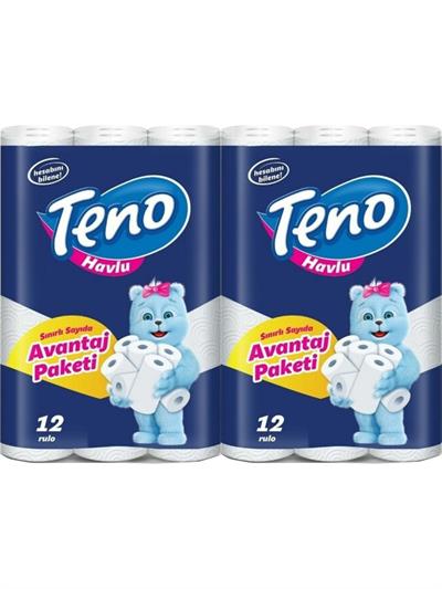 Teno Ultra Kağıt Havlu Çift Katlı 12li Paket (2li Set)
