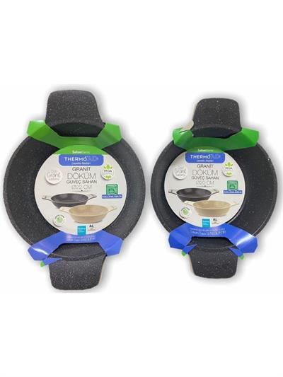 Thermoad 2 li Güveç Sahan Seti Granit Döküm Tava Seti 20CM 22CM