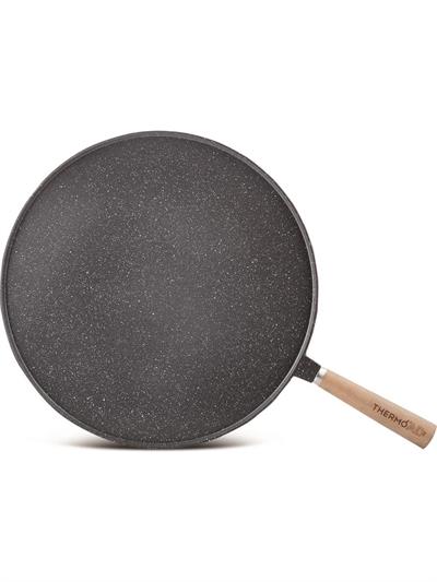 Thermoad Gözleme Tavası 36 Cm Ahşap Saplı Gri