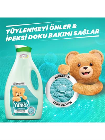 Yumoş Sıvı Deterjan Hassas Giysiler İçin İpeksi Bakım 2520 ml