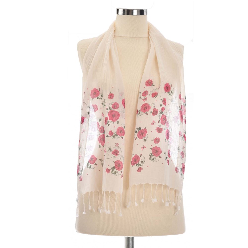 Karanfil Çiçekli Fular