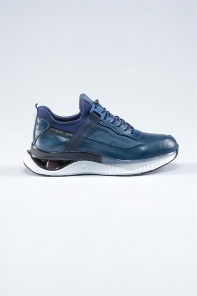Carfier 1957 TOR Lacivert Hakiki Deri Erkek Sneaker Ayakkabı