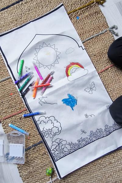 Boyanabilir Pamuklu Kumaş Astarlı 44*88 cm Kız Çocuk Seccadesi