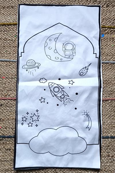 Boyanabilir Pamuklu Kumaş Astarlı 44*88 cm Erkek Çocuk Seccadesi