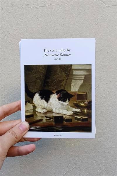 The Cat Baskılı 11*15 cm 380gr Kuşe Kağıt Hediyelik Kart
