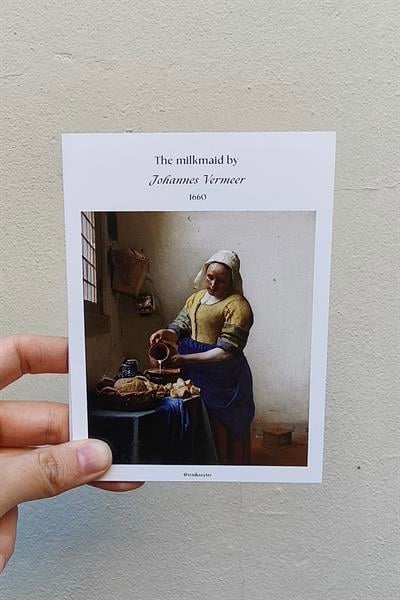 The Milkmaid Baskılı 11*15 cm 380gr Kuşe Kağıt Hediyelik Kart