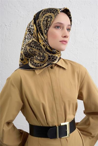 Armine Klasik Desenli Saf İpek Sura Eşarp 9411D 81
