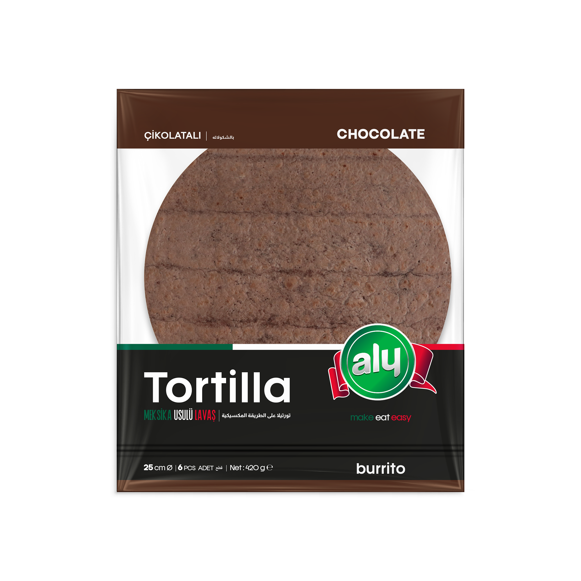 Aly Çikolatalı Tortilla 25 cm 6' lı