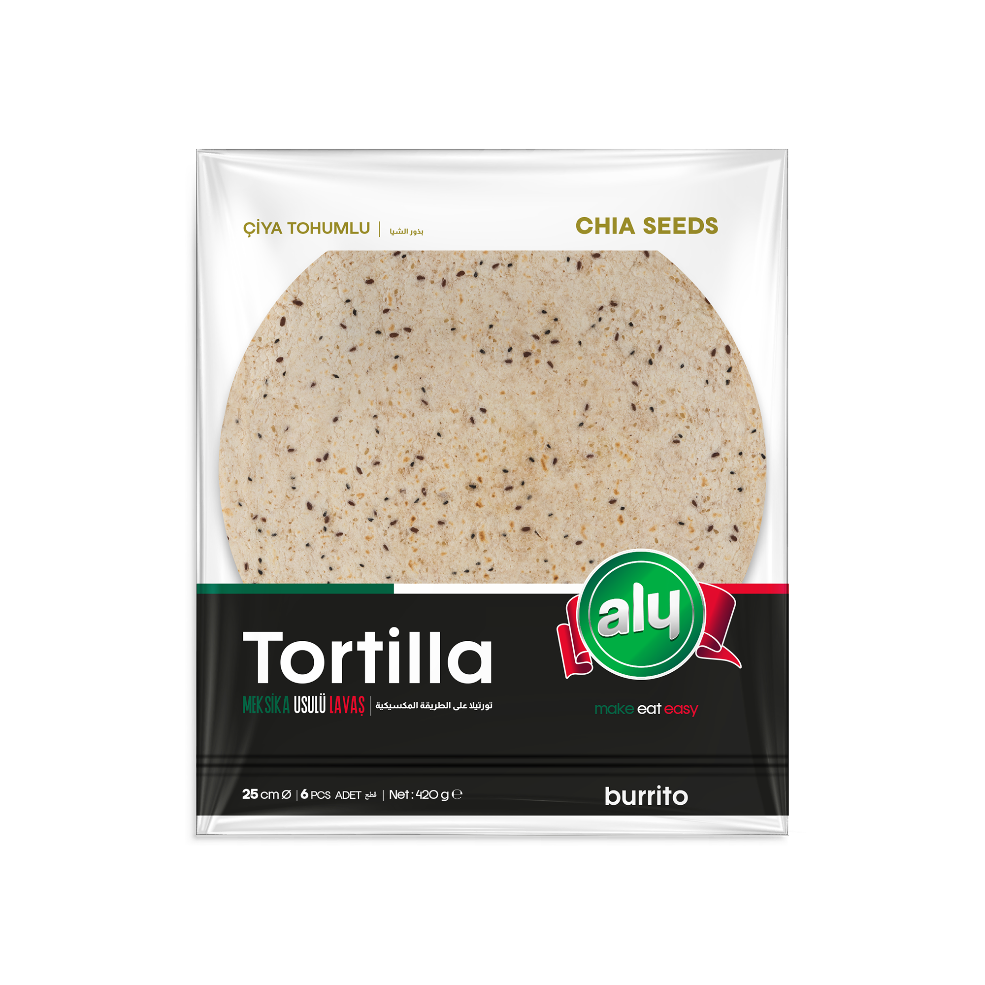 Aly Çiya Tohumlu Tortilla 25 cm 6' lı