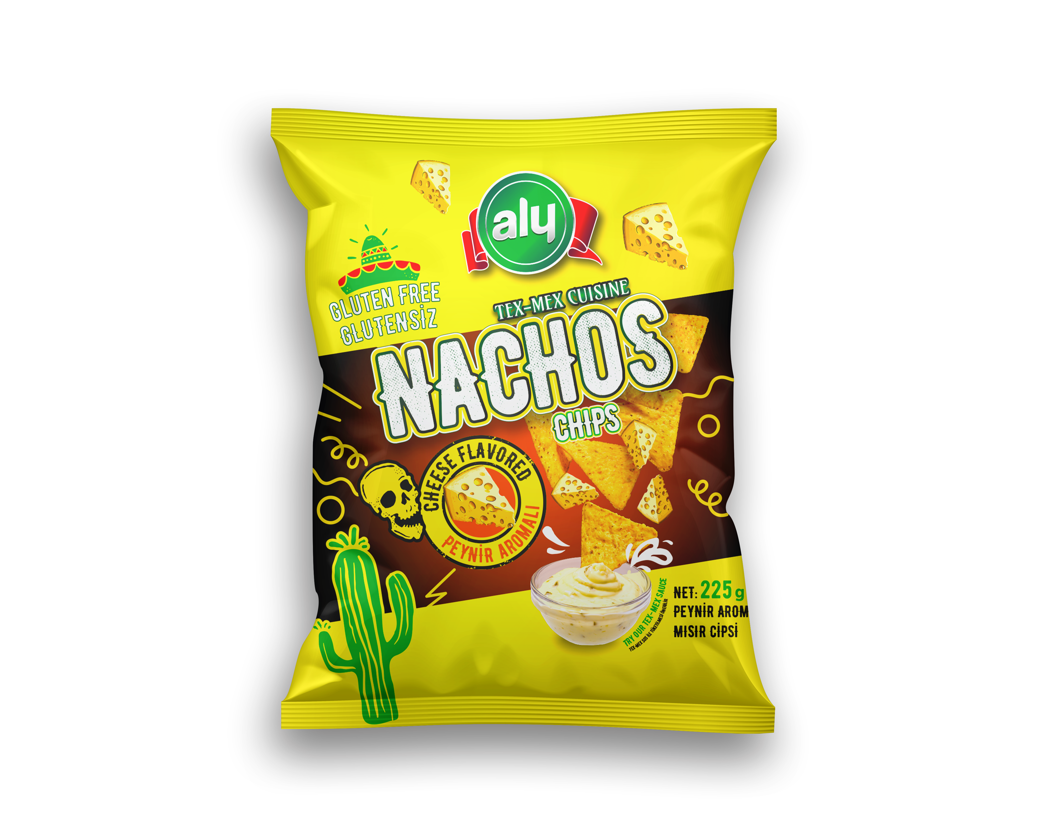 Aly Peynir Aromalı Glutensiz Nachos Cips 225 Gr