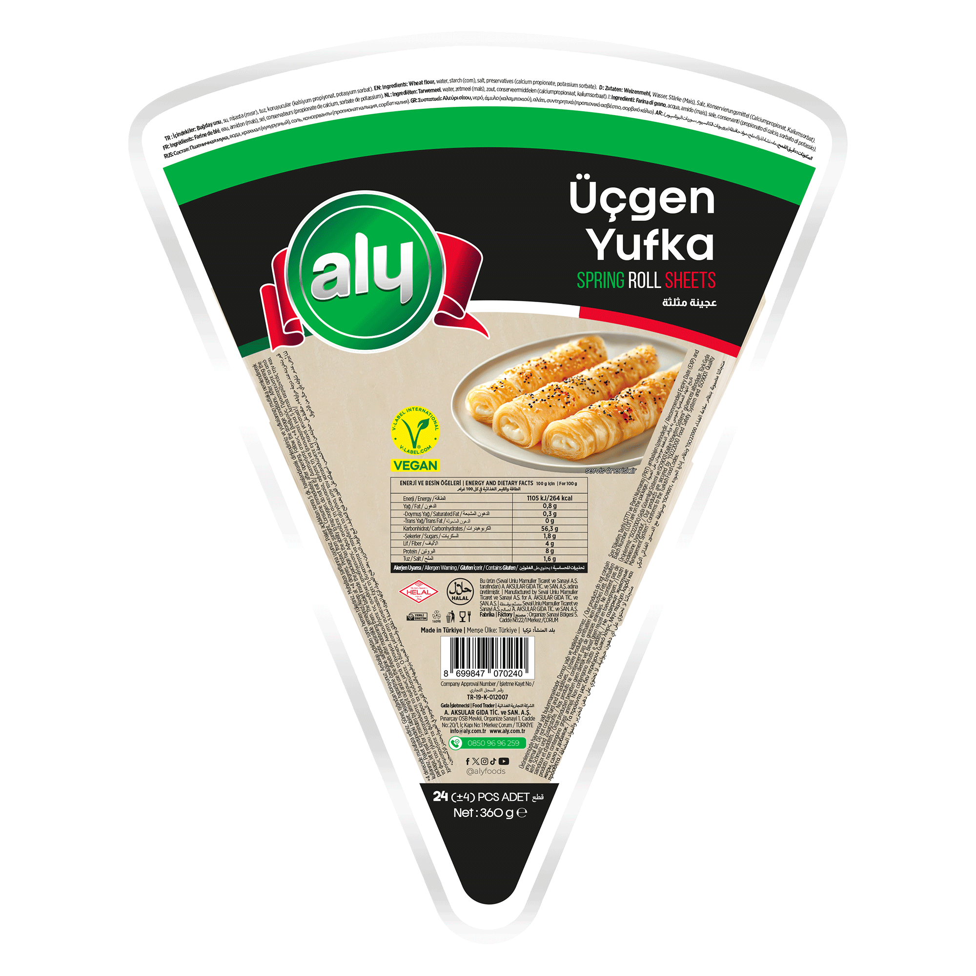 Aly Üçgen Yufka 360 gr 16' lı (Koli)